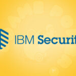Logo de IBM Security, de fondo logo de DamePower con fondo amarillo DP