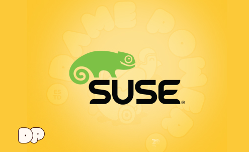 Logo de SUSE sobre logo de Dame Power